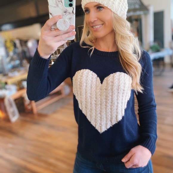 SO MUCH LOVE SWEATER-NAVY/IVORY - Picture 4 of 5